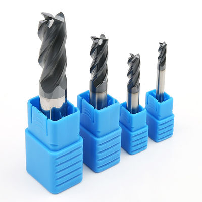 HRC45 4 Flute Carbide Flat Milling Cutter Tahan Aus 4F Square End Mill