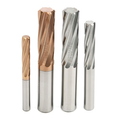 Tungsten Carbide 6 Flute Spiral Flute Reamer CNC Thread Reamer Untuk Aluminium