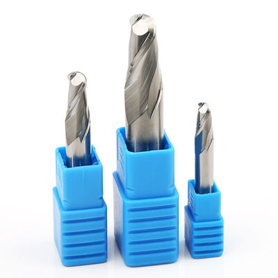 Alat Cnc Endmill Solid Carbide HRC45 2 Seruling Ball Nose End Mill Aluminium Endmill Ballnose