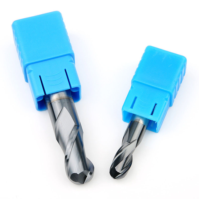 Solid Carbide 45 Derajat 2 Flute 6mm Ball Nose End Mill Cutter Alat Pemotong Kecepatan Tinggi